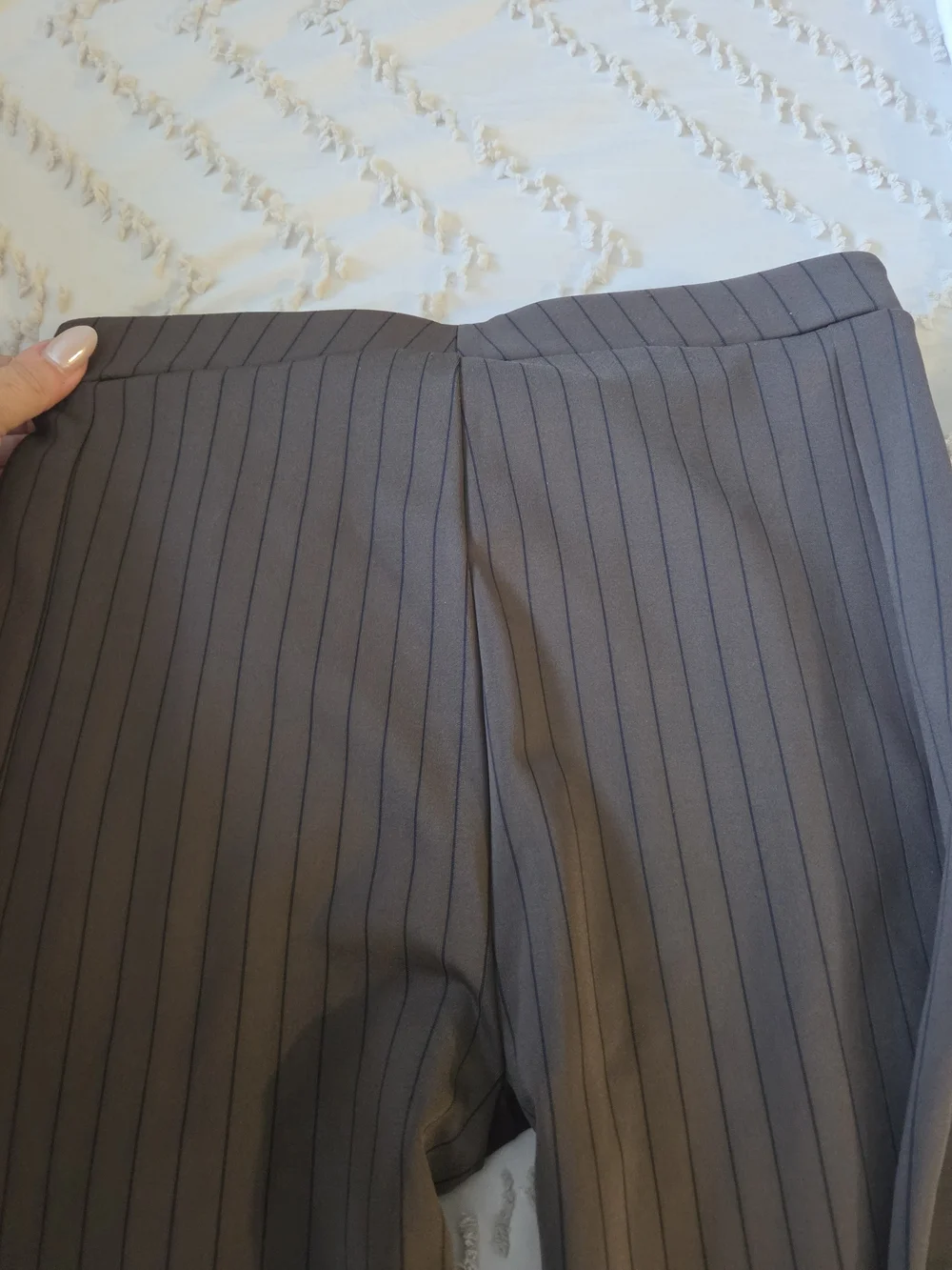ALO Yoga Brown Pinstripe Boot-Cut Pants